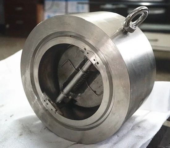 Válvula de retenção sem retorno de wafer de disco duplo com extremidade de wafer de aço inoxidável (H76H)